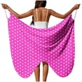 thumbnail image 2 of YHAJDS Women Beach Cover Ups Sleeve Solid Color Belted Wrap Sarong Long Dress With Scarf, 2 of 5