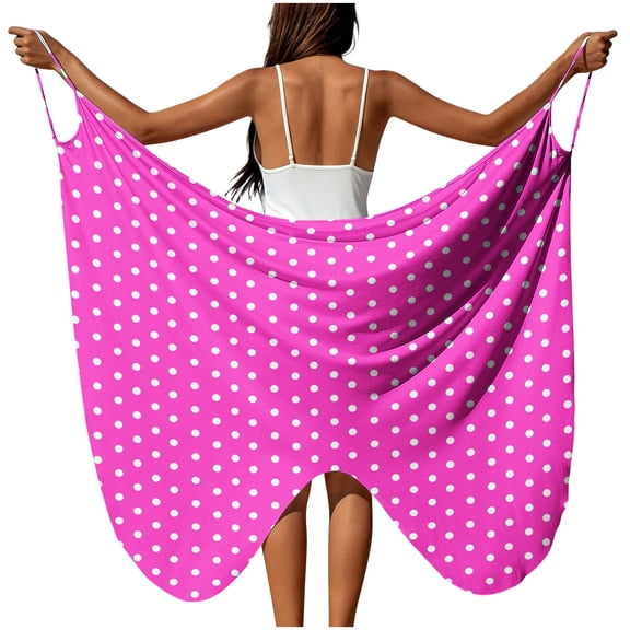 Daiosportswear Womens Butterfly Swimsuit Cover Up Beachwear Spaghetti Strap Wrap Dress Lightweight Sarong Coverups,Cover-Up for Women Hot Pink M(M)