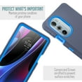 thumbnail image 3 of For Morotola Edge 2022 Heavy Duty Rugged Shockproof Full Body Protection Case With 360 Swivel Kicktand Holster Belt Clip And Built in Screen Protector Phone Cover Case - Navy, 3 of 5