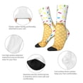 thumbnail image 3 of Picia White Ice Cream Print Athletic Socks for Men & Women – Cushioned Moisture-Wicking Crew Socks for Sports, Running, and Training, Soft & Breathable Size 5-11, 3 of 6