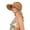 Khaki, variant on Women Crownless Straw Sun Hat Wide Brim Ponytail Visor, Adjustable Drawstring Packable Foldable Breathable Woven Beach Hat UV Protection for Travel Outdoor Beige,One Size