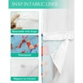 thumbnail image 3 of No Hook Shower Curtain with Snap-in Liner, Coastal Blue Waterproof Fabric Bathroom Curtains, Tropical Starfish Coral Summer Beach Bath Curtains & Mesh Top Window Stall 48"x72", 3 of 6
