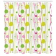 thumbnail image 3 of Ambesonne Green Pink Shower Curtain, Doodle Stripes Dots, 69"Wx75"L, Green Pink White, 3 of 3