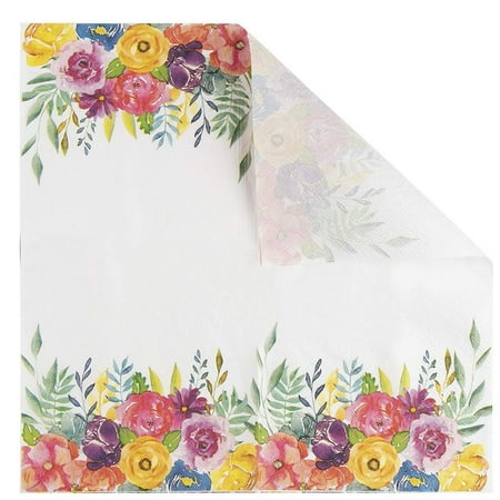 Floral Paper Napkins 100 Pack Disposable Tea Party Napkins Weddings Bridal Shower Party Supplies 2 Ply Vintage Blooms Flower Decoupage Luncheon Size Folded 6 5 X 6 5 Inches Walmart Canada