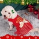 thumbnail image 2 of Vestido para perro cyeollo navideño a cuadros con pajarita dorada, 2 of 6