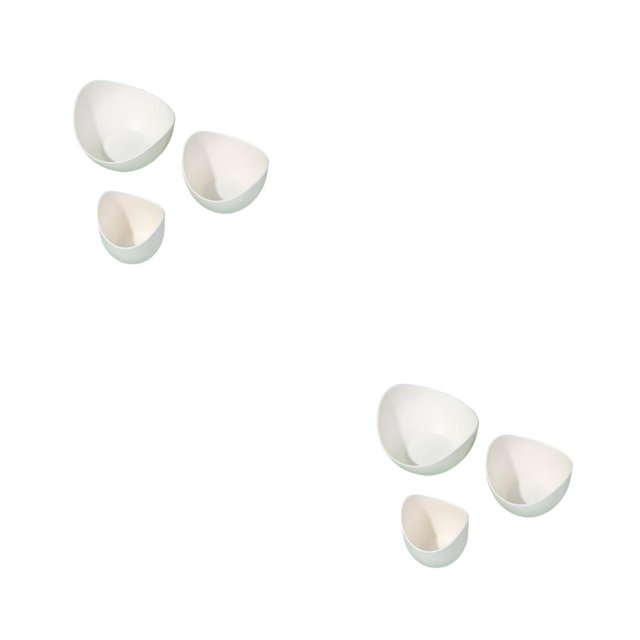 Injueey Paquete de 3 platos de frutos secos de plástico con apertura grande, semillas, aperitivos, platos de caramelo, bandejas apilables, Blanco 2Conjunto