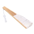 thumbnail image 4 of M Buder Handheld Hollow Lace Bamboo Folding Fan White Vintage Style Lace Fan with Tassel for Wedding Bridal Clothes Decoration Dance Gift, White (10.6 inches / 27 cm), 4 of 9