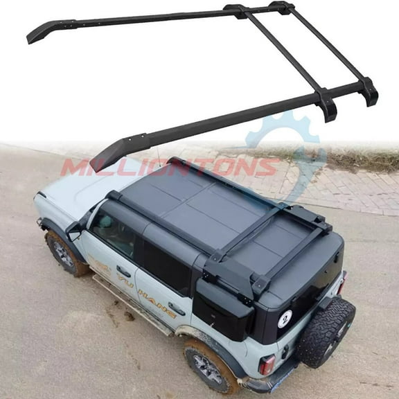 4PCS Roof Rack Rail & Cross Bar for Ford Bronco 2021- 24 4Dr 2Dr Hard Top Cargo