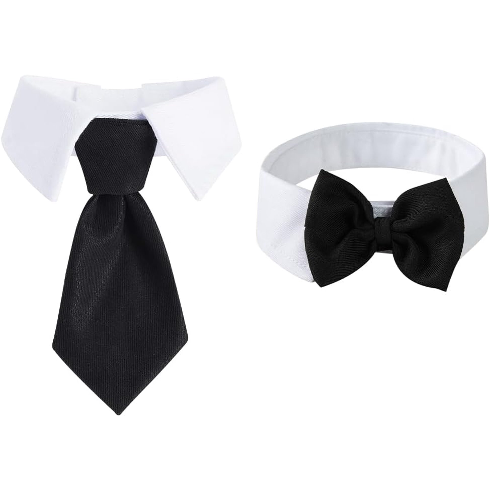 2 Pcs Dog and Cat Cute Tuxedo Bowtie Adjustable Bow Tie Pets Black Neck Tie Stylish Bows for Clothes for Cat and Dog Puppy Party Tux Small Medium Large Pets Wedding Formal Suit Costume