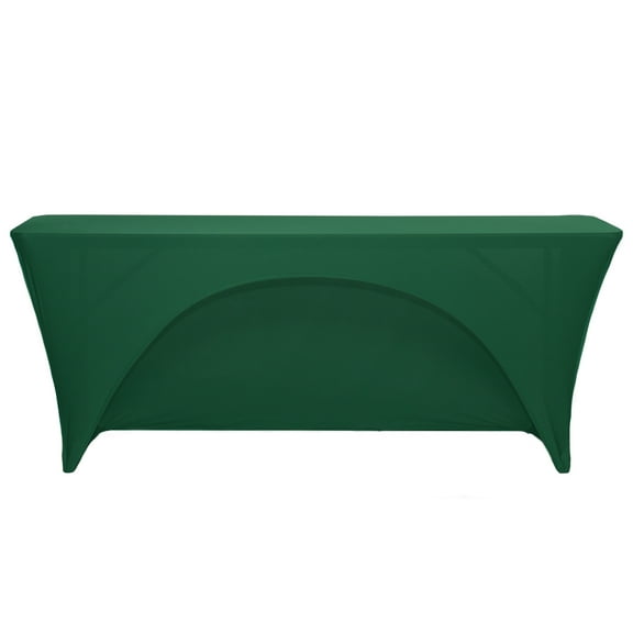 Your Chair Covers - Stretch Spandex 8 ft x 18 Inches Open Back Rectangular Table Cover Hunter Green