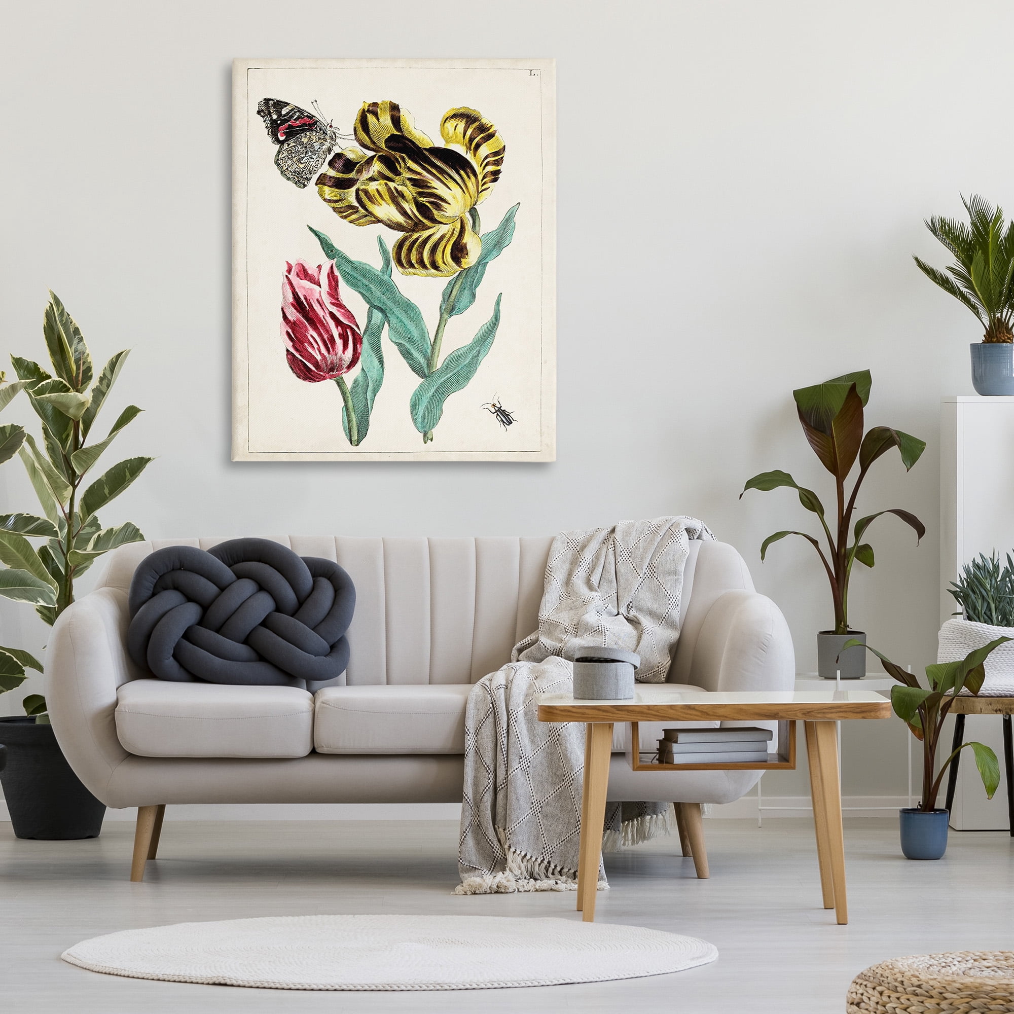 Stupell Industries Vintage Nature & Bugs Botanical & Floral Painting Gallery Wrapped Canvas Art Print Wall Art, 36 x 48