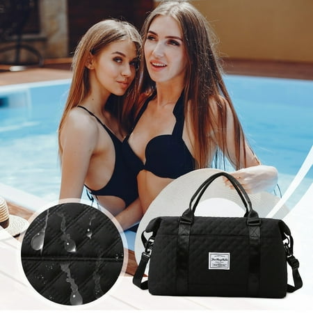 Travel Duffle Bag For Women Sport Gym Tote With Toiletry Bag, 47x29x18cm Large Carry On Bag with Dry Wet Separation for Travel, Lightweight Gym Bag with Wet Pocket for Women Girls Weekend Trip