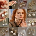 thumbnail image 3 of EOEMY Fashion Pearl Crystal Tassel Earrings Stud Drop Dangle Women Wedding Jewelry New-33.Long Pearl, 3 of 9