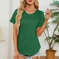 thumbnail image 4 of Women's Summer Tops Trendy Short Sleeve Shirts Smocked Crewneck Tee Polyester Long Sleeve Tan Raglan Shirt Women Long Sleeve Layering Shirts for Women Women Summer Apparel Womens Long Sleeve T Shirts, 4 of 7