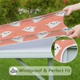 thumbnail image 6 of Elastic Edge Halloween Tablecloth for Square Tables 36x36 Inch - Features Ghosts and Pumpkins Design for Holiday Dining Decor, 6 of 6