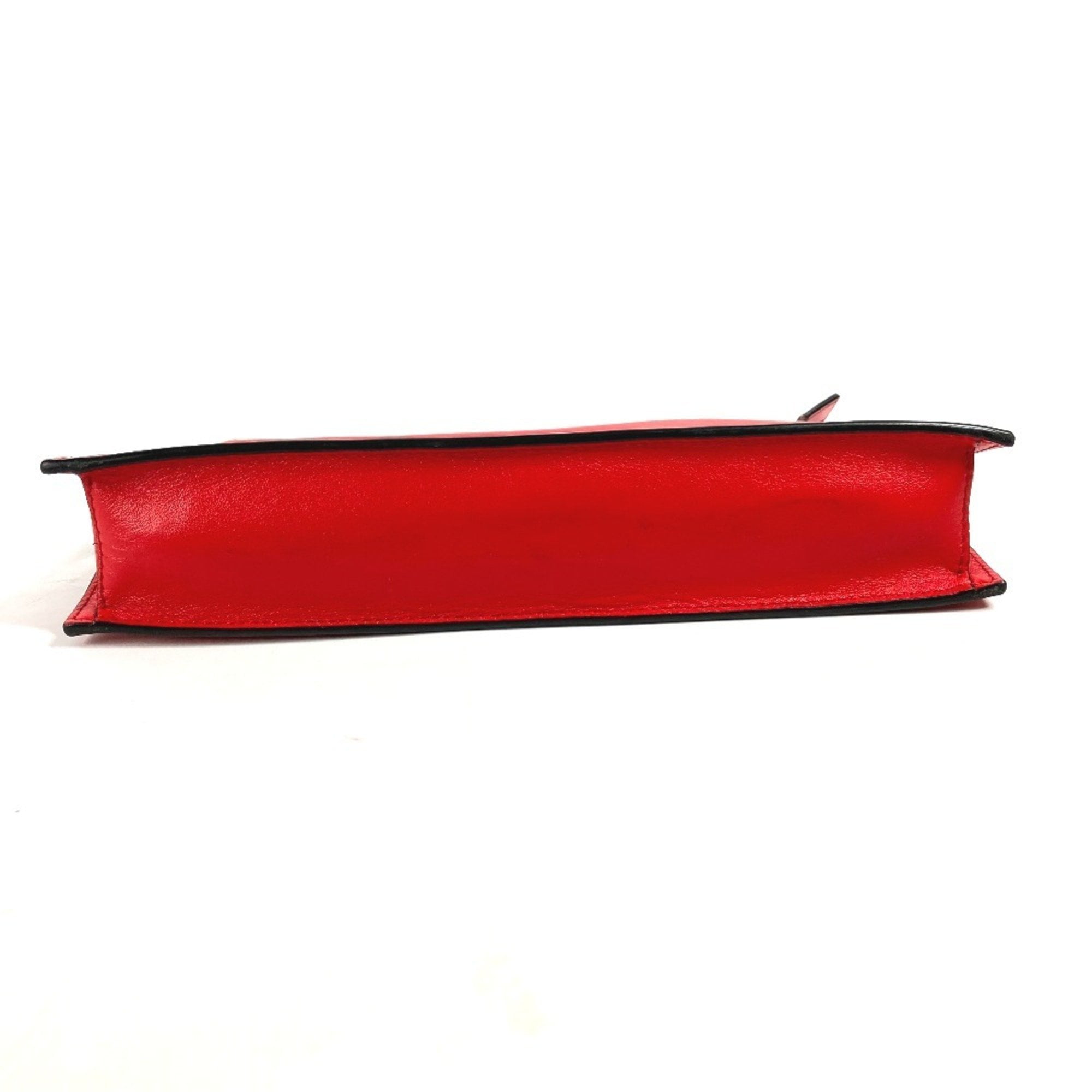 Pre Owned VERSACE Versace Virtus Pouch Clutch Bag Leather Men s Red Good Walmart