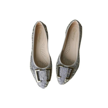 

Rotosw Women s Flat Shoes Non-slip Flats Slip On Loafers Lightweight Comfort Casual Shoe Work Anti-Slip Blue Style A 7.5