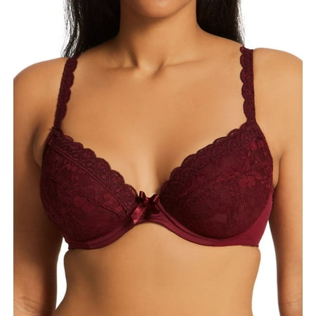 

Women s Pour Moi 84000 Rebel Padded Plunge Underwire Bra (Black Cherry 36DD)