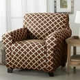 thumbnail image 1 of Home Fashion Designs  Brenna Collection Trellis Print Stretch Form-Fitted Chair Slipcover, 1 of 5