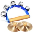 thumbnail image 4 of Handheld Sleigh Bell Jingle Bell with Copper Finger Cymbals Percussion Instrument for Children Birthday Gifts, 4 of 9