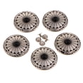 thumbnail image 2 of veasfak 5pcs Round Floral Turquoise Buttons Screw Back For Bag Wallet Saddle Black, 2 of 7