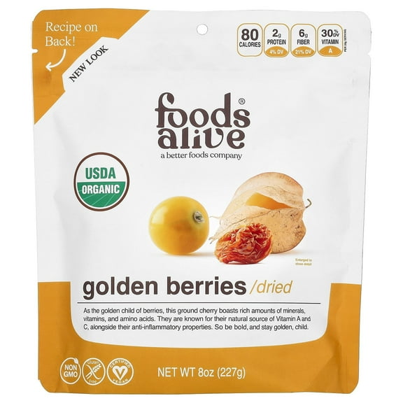 organic dried golden berries - 8oz | Foods Alive
