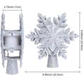 thumbnail image 4 of Christmas Tree Topper Lighted with LED Rotating Silver Snowflake Decorations Projector Silver Snow Tree Topper Night Light Projector for Indoor Outdoor Christmas Tree Decorations, 4 of 7