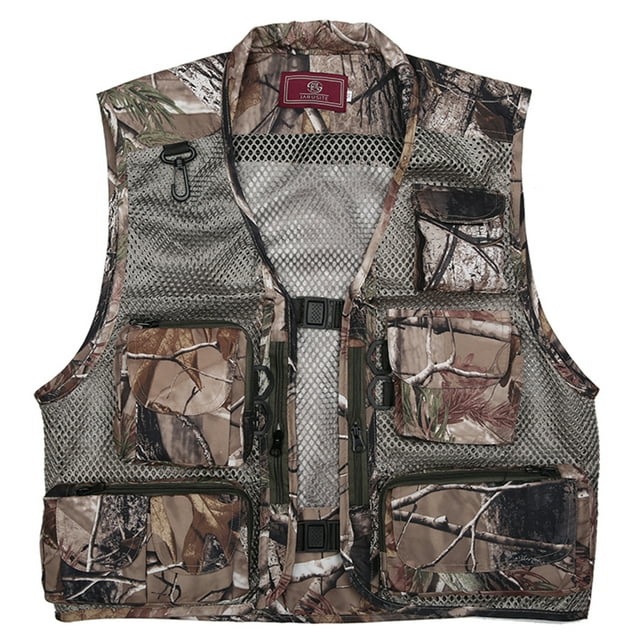 Gilet de Photographie de Pêche Été Multi-Poches en Maille Séchage Rapide