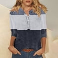 thumbnail image 2 of Jewelreauty Women Tunic Tops Casual Notch Neck Elbow Length Button T-Shirts Summer Trendy Tee, 2 of 6