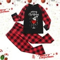thumbnail image 3 of enyan Christmas Matching Pajamas Letter Print Round Neck Long Sleeve Tops Plaid Long Pants for Man/Woman/Kids/Baby, 3 of 5