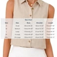 thumbnail image 3 of Jerdar Womens Button Down Linen Shirts Spring Summer Sleeveless Blouses Vest Tank Tops M, 3 of 5