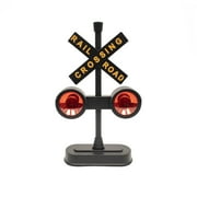 Railroad Track Crossing Signal Red Flashing Light Sounds Crossbuck RR Xing Train Home Office Desk Hobby Room Decor