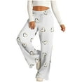 thumbnail image 2 of Lenpel Sweatpants for Women Wide Leg High Waisted Drawstring Heart Printed Joggers with Pockets Baggy Lounge Pants, 2 of 5