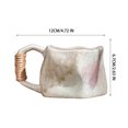 thumbnail image 3 of New Handmade Pottery Coffee Mug, Retro Special-Shaped Mugs, Rough Pottery Hand Knead Irregular Nordics Style Coffee Cups For Office And Home, Big Handle Easy To Hold For Home Office, 3 of 7