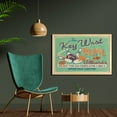 thumbnail image 2 of Vintage Wall Art with Frame, Retro Bowling Game Night with Abstract Background Words Image, Printed Fabric Poster for Bathroom Living Room, 35" x 23", Fern Green Burgundy, by Ambesonne, 2 of 2