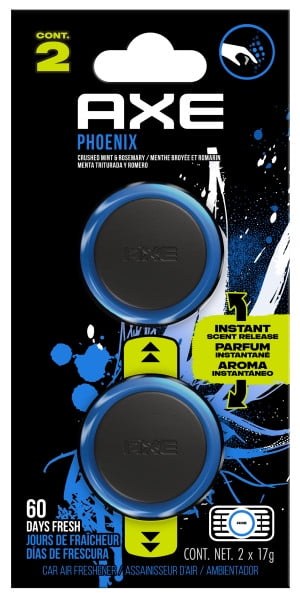 AXE Mini Vent Clip Car Air Freshener (Phoenix Scent, 2 Pack