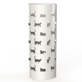 thumbnail image 6 of Mango Steam Round Cat Parade Umbrella Stand 22" Tall, White Metal, 6 of 7