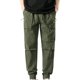 thumbnail image 1 of Pantalones largos de moda para hombre, casuales, de color sólido, con cremallera, bolsillos, cuerda elástica, pantalones casuales para hombre., 1 of 4