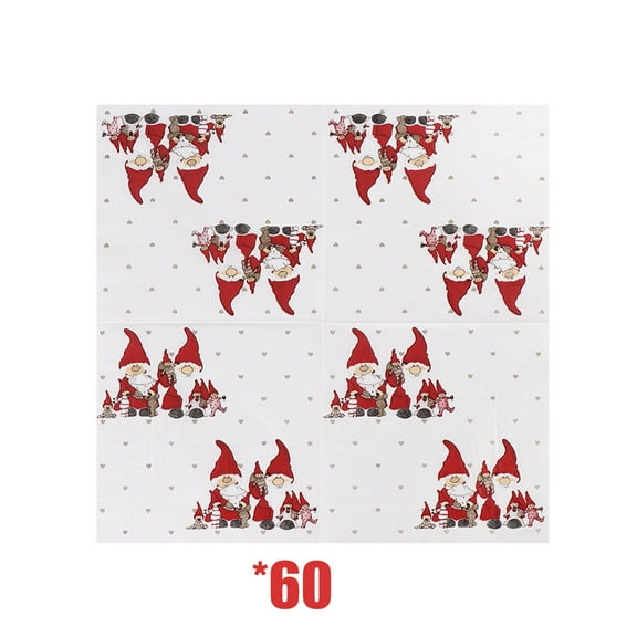 KOYPTL 60 Pcs Christmas Paper Napkins Disposable Xmas Tissue Paper Cocktail 2 Ply Xmas Tree Style Beverage Napkins Paper Xmas Towel for Christmas Party Holiday Birthday Dinner Table Supplies