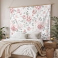 thumbnail image 3 of Pink Rose Tapestry for Bedroom Wall Hanging Tapestry, Modern Simple Romantic Flowers Floral Leaves Ceiling Backdrop Tapestries Poster Blanket Wall Decor for Teens Room Living Room Dorm 59" x 79", 3 of 8