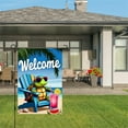 thumbnail image 3 of AMHNF Summer Welcome Garden Flag with Turtle, Beach Chair, and Drink - Linen for Spring Summer Home Outdoor Garden Yard Door Decor 12x18 inch, 3 of 5