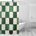 thumbnail image 2 of Yayeee Shower Curtain with Hooks 72"x72" Waterproof Fabric Bathroom Hanging Decor, Green and White Plaid Pattern, 2 of 5