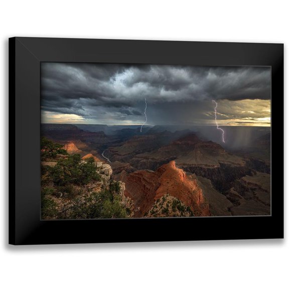 W Dodson, John 14x11 Black Modern Framed Museum Art Print Titled - Mohave Point Thunderstorm