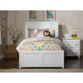 thumbnail image 6 of Leo & Lacey Traditional Solid Wood Twin Bed w/ Footboard & USB Charger in White, 6 of 7