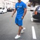 thumbnail image 1 of WILLBEST Conjunto Deportivo Informal de Verano para Hombre, Camiseta de Manga Corta Transpirable y Pantalones Cortos Deportivos con Bolsillos., 1 of 3