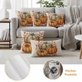 thumbnail image 6 of Burnt Orange Pumpkin Fall Outdoor Waterproof Pillow Covers, Thanksgiving Botanical Leaves Rustic Decorative Square Throw Pillowcase Sofa Cushion Sham for Patio/Couch/Chair, 16"x16" 2 Pack, 6 of 8