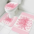 thumbnail image 3 of Eucalyptus Pink Bath Mat 3 Piece Bathroom Rug Set, Stripes Bottle Flower Cactus Plant Non Slip Bath Rug Contour Mat and Toilet Lid Cover, Absorbent Shower Mats Soft Bath Rugs and Mats Sets, 3 of 8
