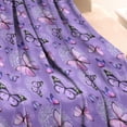 thumbnail image 3 of Purple Butterfly Pattern Blanket,Comfortable Soft Flannel Throw Blanket,All Season,Warm Lightweight Blankets for Sofa Bed Couch Living Room Chair,30"x40", 3 of 4