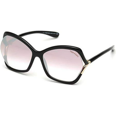 Tom Ford Astrid-02 Black / Purple Lens Mirror Sunglasses