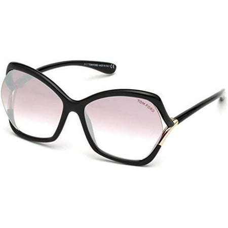 Shiny Violet Transparent Sunglasses - Tom Ford Astrid-02 Black / Purple Lens Mirror Sunglasses